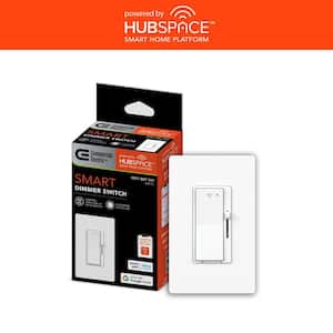 White Smart Paddle Dimmer for CFL, Halogen, Incandescent, LED, 1-Pack Powered by Hubspace