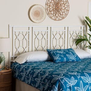 Sampson White Rattan King Standalone Headboard