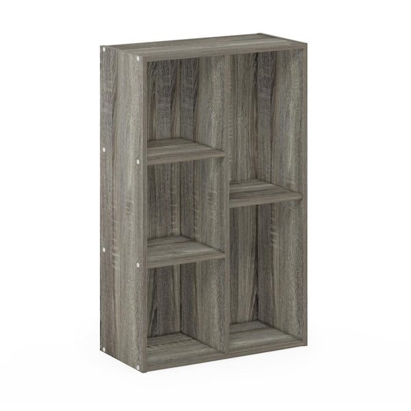 Furinno Luder 31.5 in.French Oak 5 Shelf No Tool Assembly Standard Bookcase