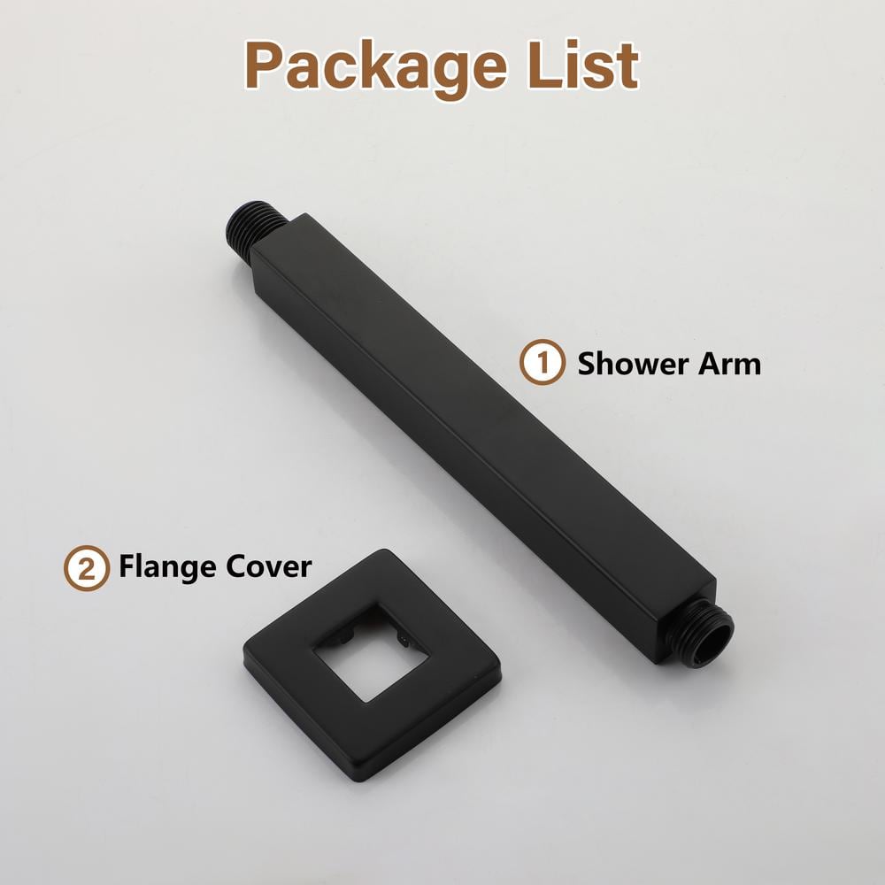 Matte Black Stainless Steel Ceiling Mounted Shower Arm