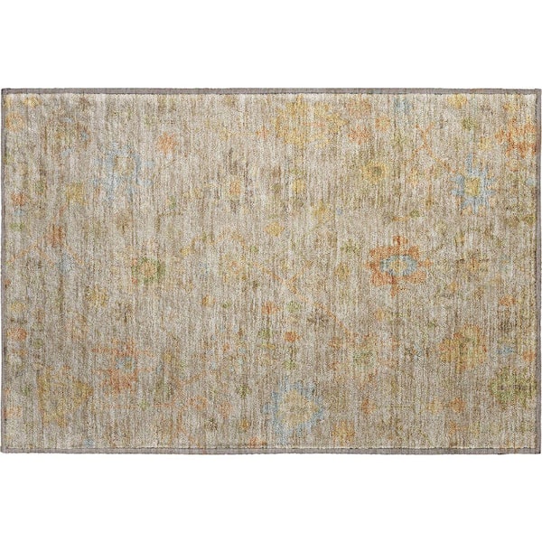 Mayfield Premium Machine Washable Abstract AMF1930 Beige 2 ft. x 3 ft. Accent Rug
