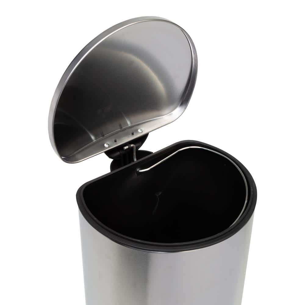 Honey-Can-Do 30L Silver Stainless Steel Step-On Trash Can