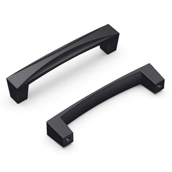 Crest Collection Pull 3-3/4 in. (96 mm) Center to Center Matte Black Finish Modern Bar Pull Zinc