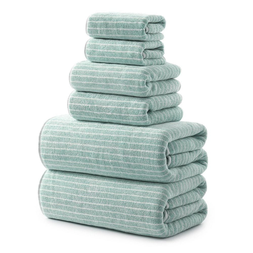 6-Piece Bathroom Accessory Set in Sage Green, Ultra Soft Bath Towels Set, 100% Microfiber Highly Absorbent and Quick Dry price history on PriceWatchPro