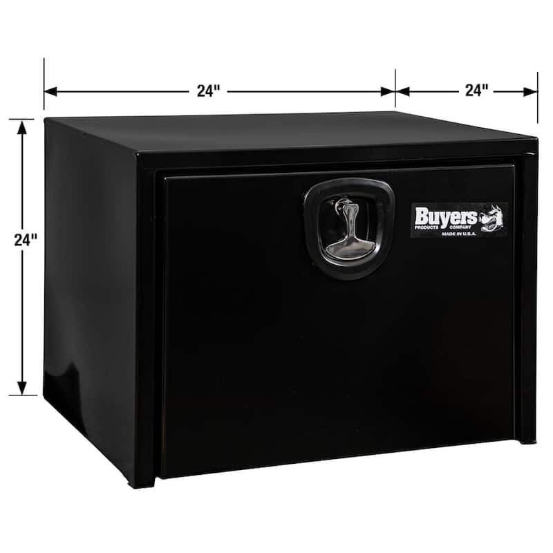 24 in. x 24 in. x 24 in. Gloss Black Steel Underbody Truck Tool Box