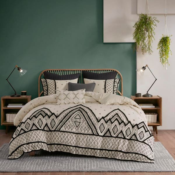 INK+IVY Marta 3-Piece Natural Cotton Full/Queen Duvet Cover Set