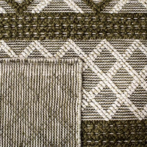 Justice Geometric Handmade Flatweave Cotton Muddy Green Area Rug Steelside Rug Size: Runner 2'11 x 16'1