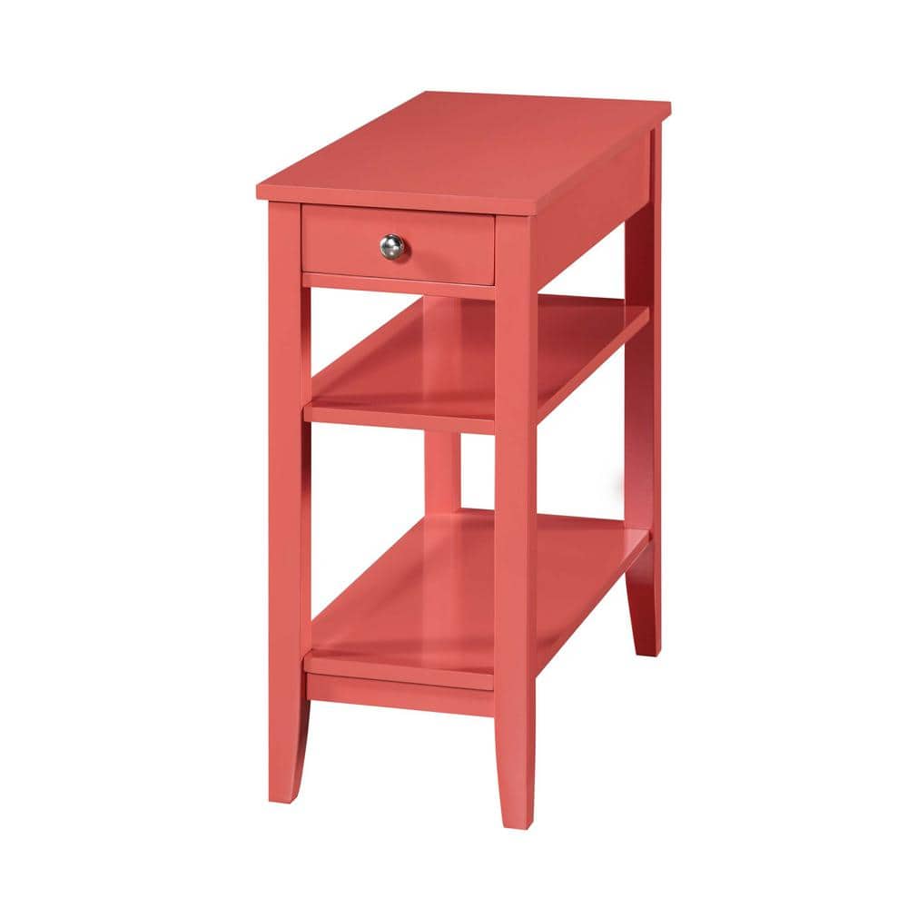 Coral Transitional Rectangular Chairside End Table with Storage