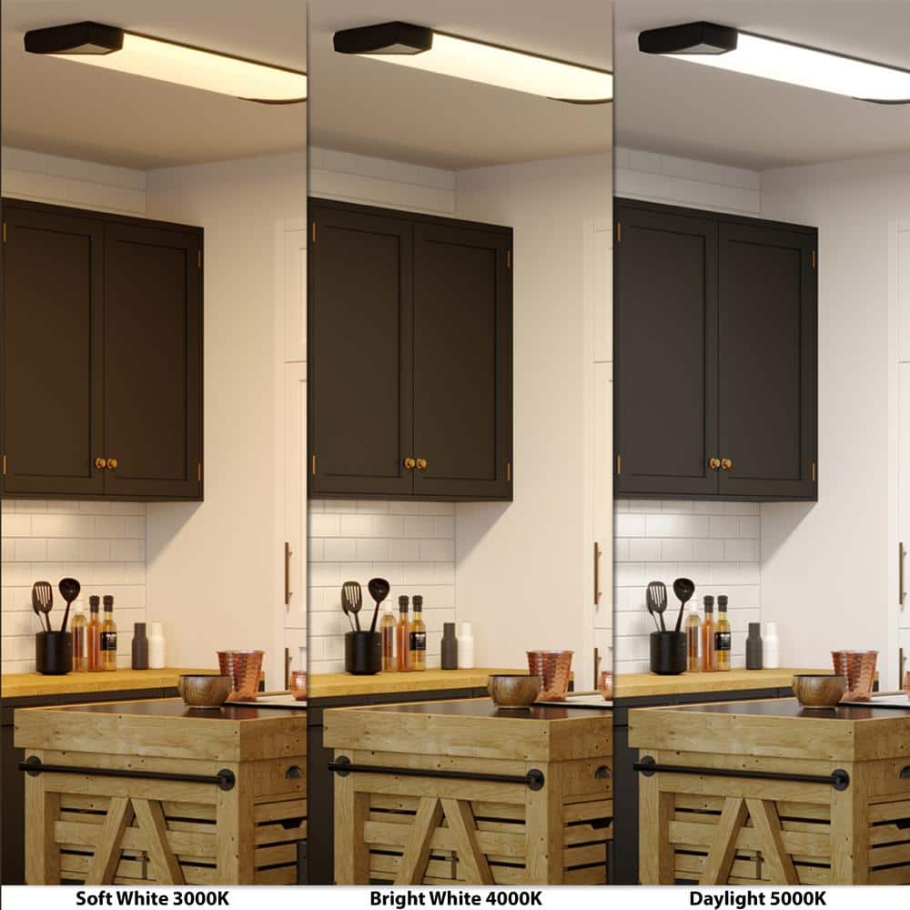 Mesha 48" Matte Black LED Flush Mount Ceiling Light