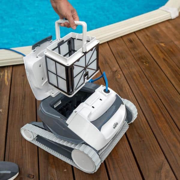 DOLPHIN E10 Automatic Robotic Pool Cleaner with Easy to Clean Top Load Filter Basket Ideal for Above Ground Swimming Pools up to 30 Feet 