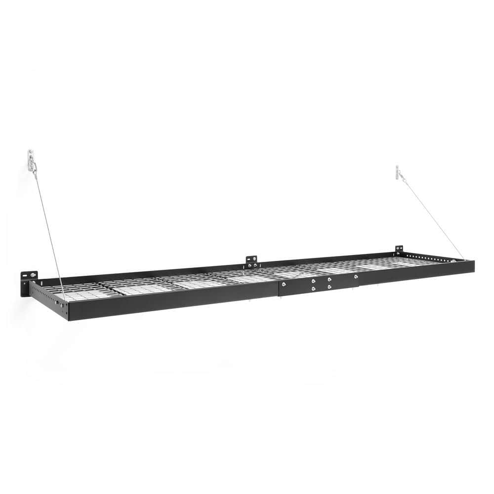 NewAge Products Pro Series 2 ft. x 8 ft. Wall Mounted Steel Shelf in Black (Set of 2)