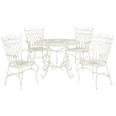 White Wrought Iron Patio Dining Sets Furniture The Home Depot White Wrought Iron Patio Dining, White Rod Iron Outdoor Furniture