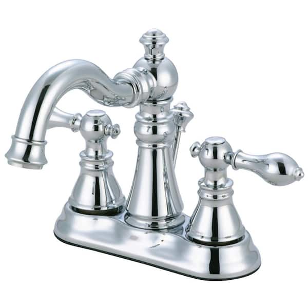 Kingston Brass American Classic 4 in. Centerset 2-Handle Bathroom Faucet in Chrome
