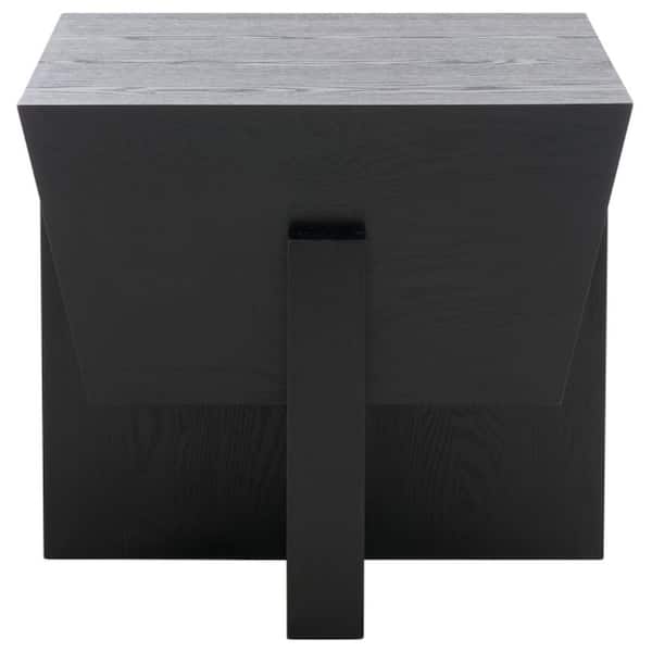Aishu 20 in. Black Square Wood End Table