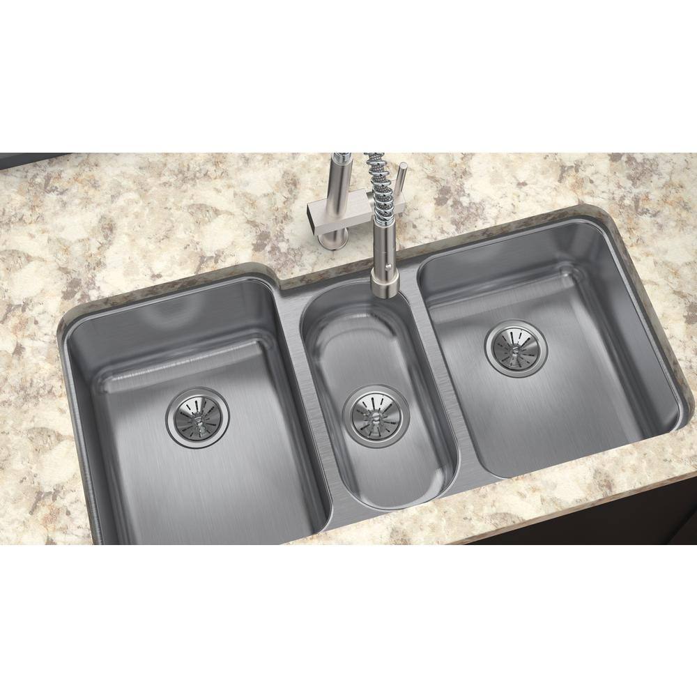 Lustertone 40" Triple Bowl Stainless Steel Undermount Sink