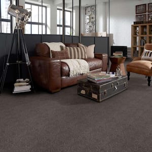Perfectly Posh - Stormy - Gray 43 oz. Nylon Pattern Installed Carpet