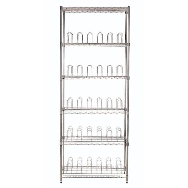 Home Decorators Collection 5-Tier Shoe Rack in Chrome