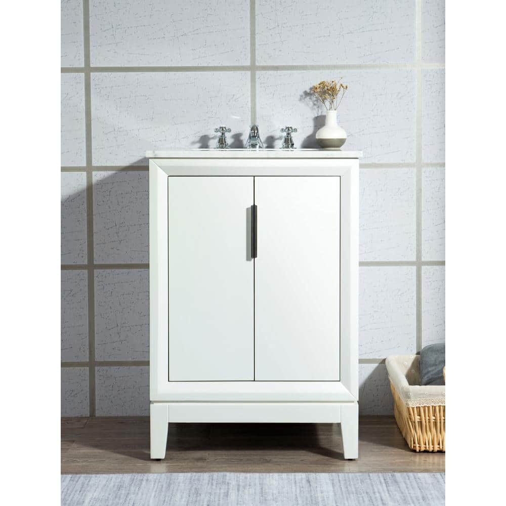 Water Creation Elizabeth Collection 24 in. Bath Vanity in Pure White ...