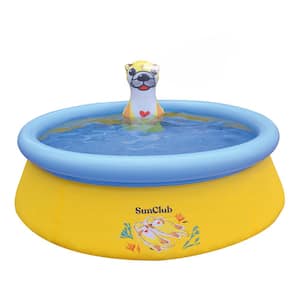 Sea Otter 5 ft. Round 16.5 in. Deep 3D Above Ground Outdoor Backyard Inflatable Kiddie Pool