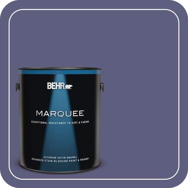 BEHR MARQUEE 1 gal. #M550-7 Strong Iris Satin Enamel Exterior Paint & Primer