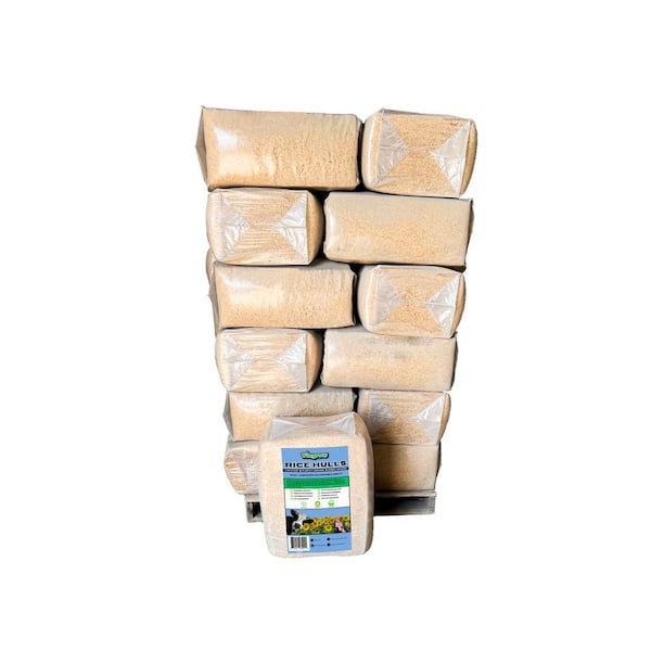 Viagrow 40 lbs. Compressed Bag 4.2 cu. ft. Organic Rice Hulls, Soil Amendment (32-Pack) Pallet
