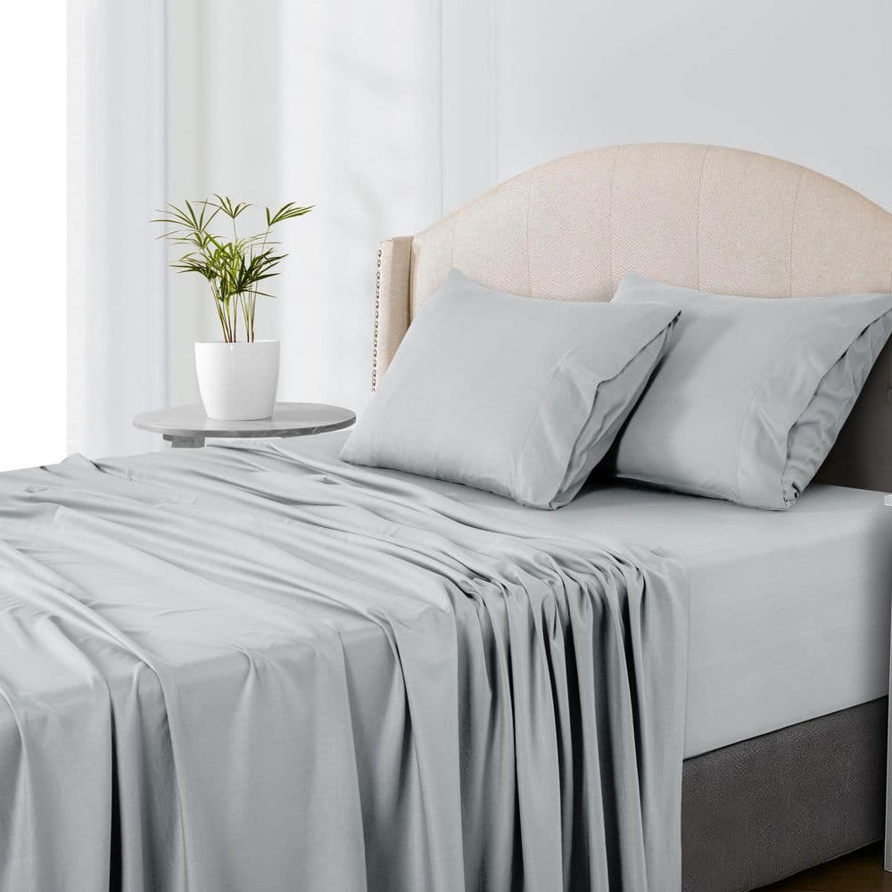 4-Piece Gray Solid Color Bamboo Blend California King Sheet Set price history on PriceWatchPro