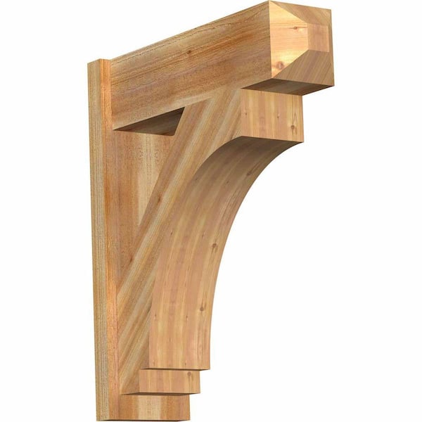 Ekena Millwork 8 in. x 30 in. x 26 in. Imperial Craftsman Rough Sawn Western Red Cedar Outlooker