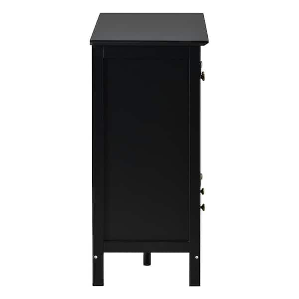 3 Drawer Shoe Storage Cabinet with 1 Door Everly Quinn Finish: Black