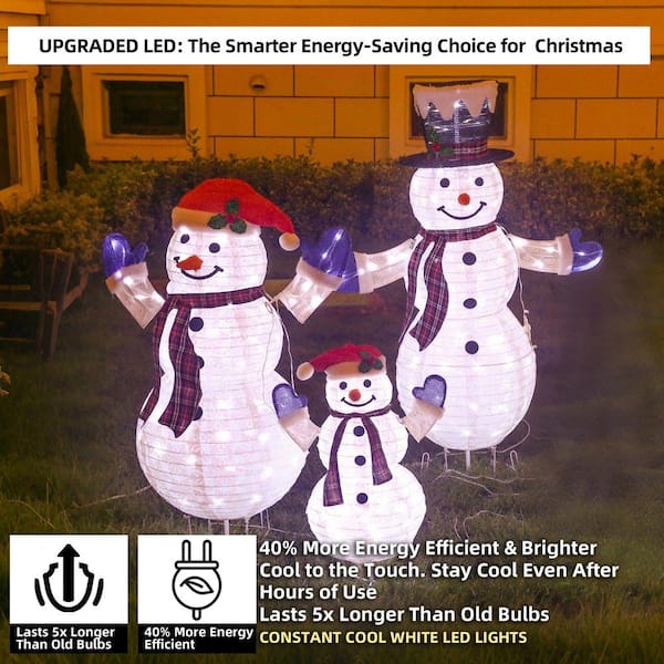 Starfree 47.5 in. 3-Piece Outdoor Christmas Decoration Pop-Up