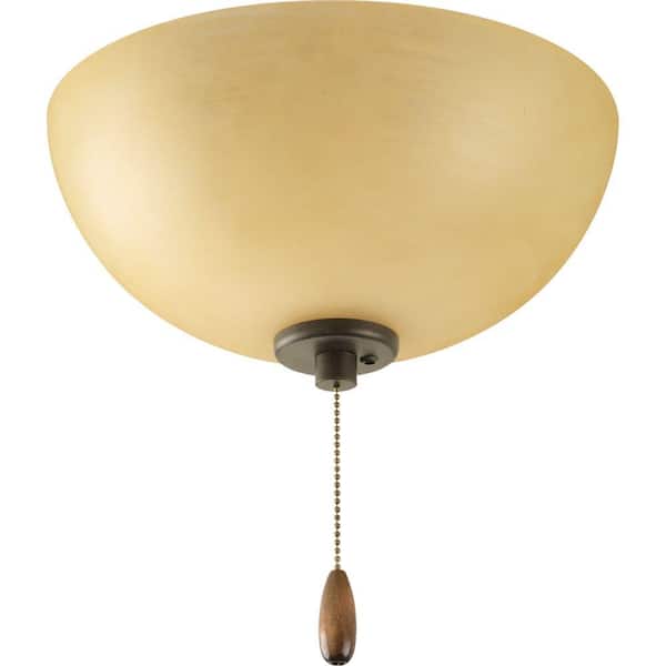 Progress Lighting Bravo Collection 3-Light Antique Bronze Ceiling Fan Light