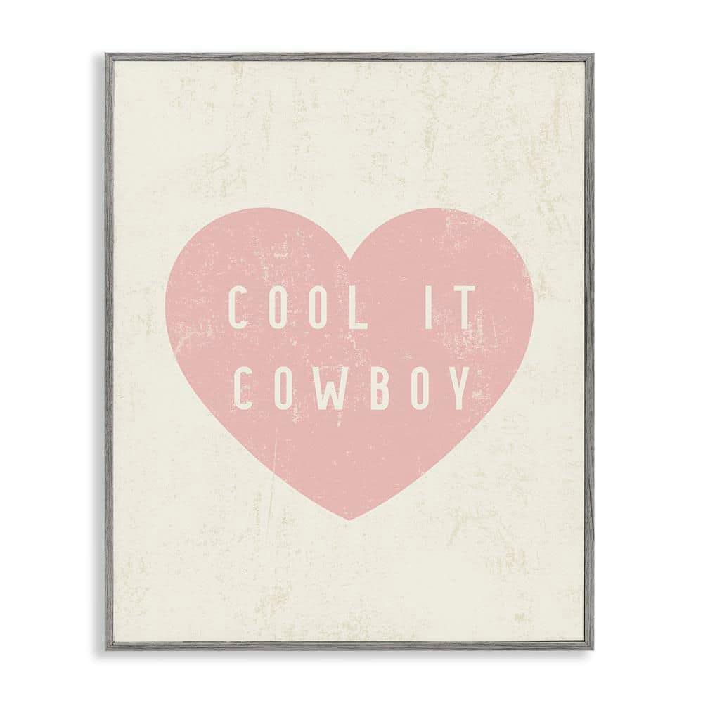 Cool It Cowboy Heart by Daphne Polselli Gray Framed Typography Giclee Art Print 30 in. x 24 in. price history on PriceWatchPro