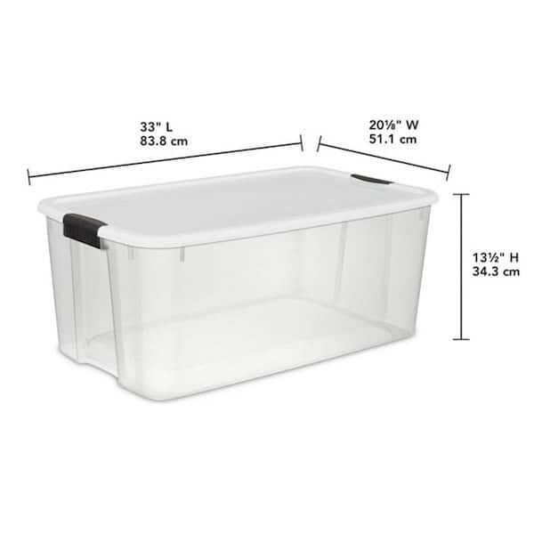 116-Qt. Stackable Latching Storage Box Containers, Clear (4-Pack)