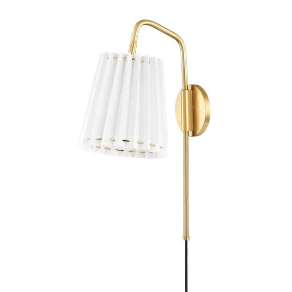 by Hudson Valley Lighting Demi 1-Light Aged Brass Wall Sconce HL476101-AGB - The Home