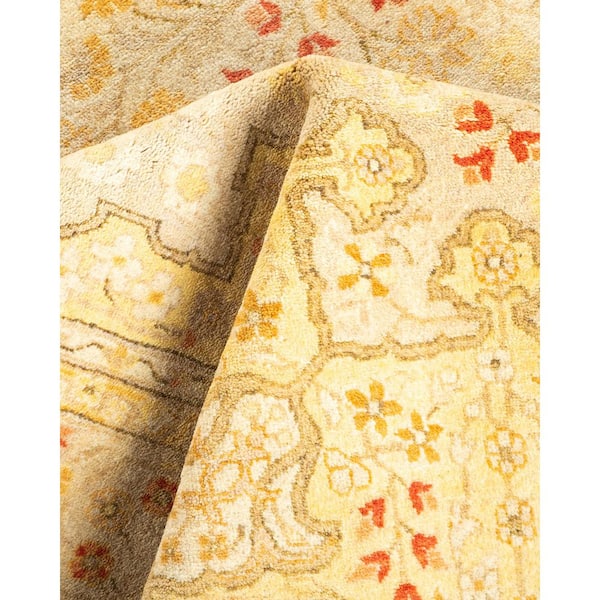 Mogul Ivory 4 ft. x 6 ft. Oriental Wool Indoor Area Rug