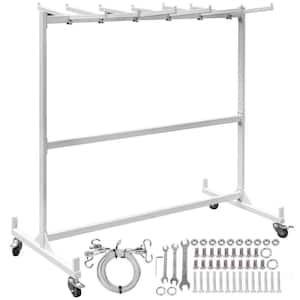 Folding Chair and Table Cart 750 lbs. Capacity Combo Cart for 42 Chairs and 12 Tables White Frame Folding Chair Racks