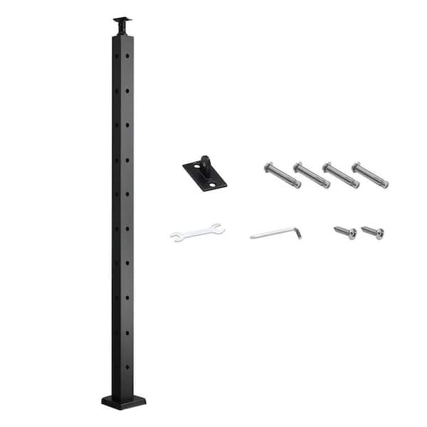 Cable Railing Post, 36 x 1 x 2 in. Corner Post, Stainless Steel, Cable for Cable Railing System