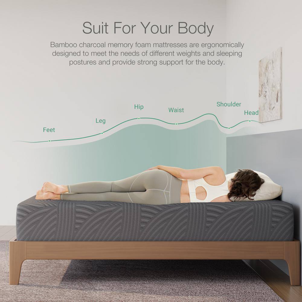 Queen Medium Memory Foam 12 in. Mattress, Cooling and Breathable - thumbnail 7