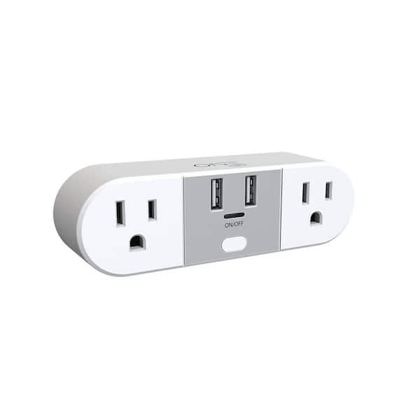 ProMounts 2 Outlet Smart Plug, Home Wi-Fi Outlet, Remote Control with App, 2.4GHz Network, (Works with Alexa Google) - The Home Depot