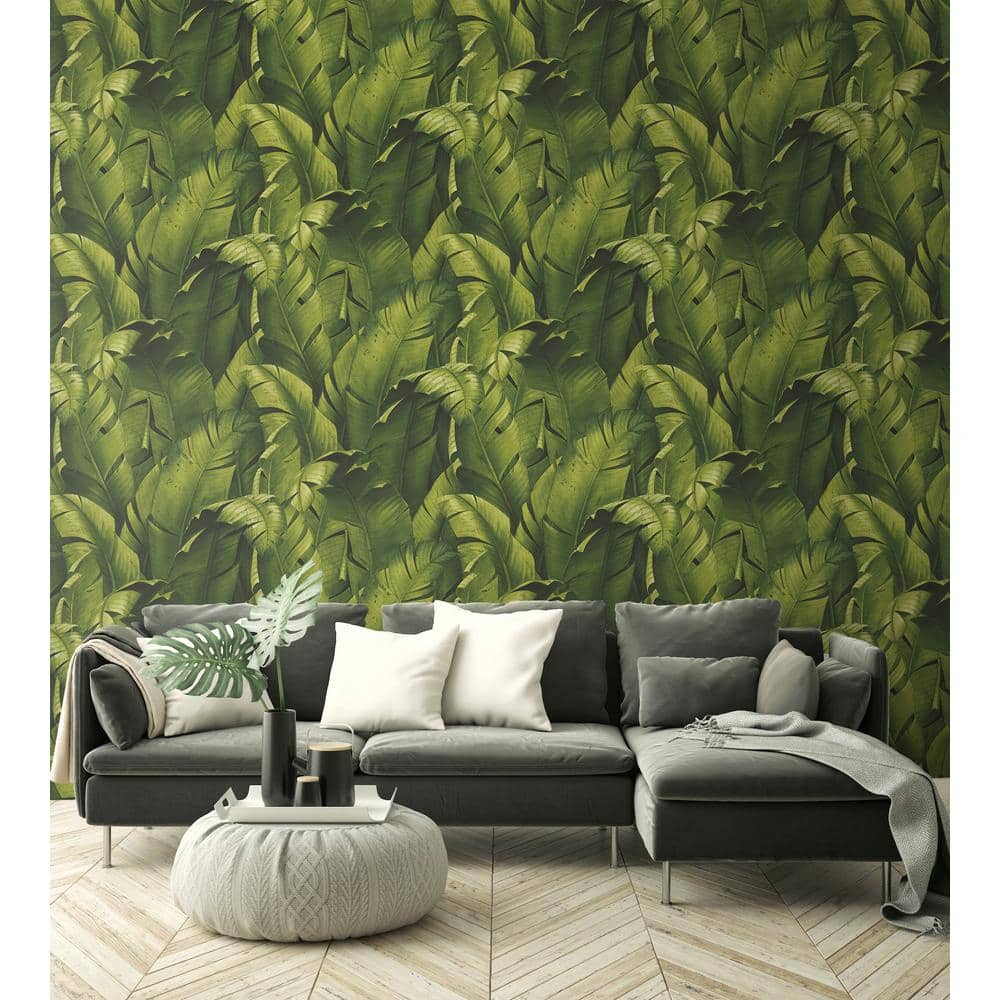 Tropical Green Vinyl Peel and Stick Wallpaper