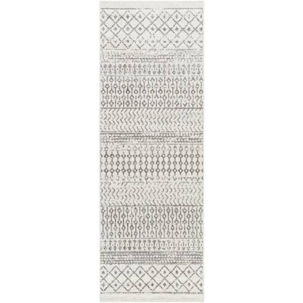 Livabliss Alois Cream/Charcoal Geometric 3 ft. x 12 ft. Indoor Runner Area Rug