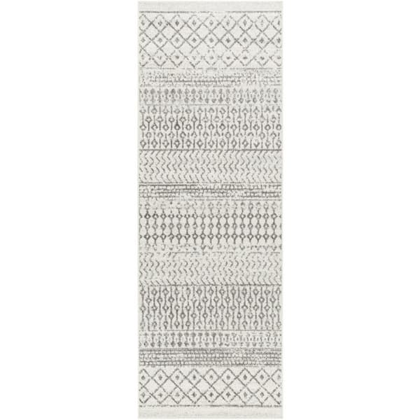 Alois Cream/Charcoal Geometric 3 ft. x 16 ft. Indoor Runner Area Rug