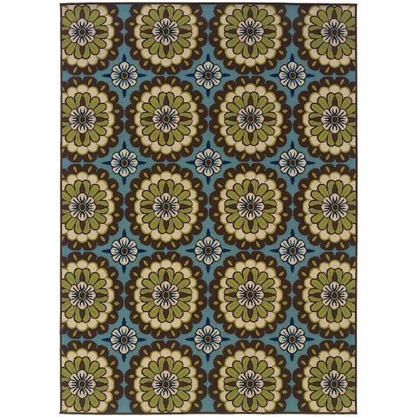 Home Decorators Collection Lucia Blue 2 ft. x 4 ft. Outdoor Patio Area Rug