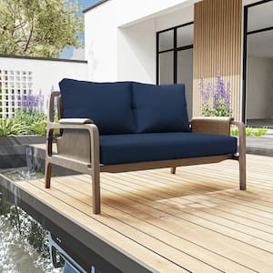 46 in. x 26 in. x 5 in. Outdoor Patio Replacement Loveseat Sofa Cushion Set with Backrest Navy