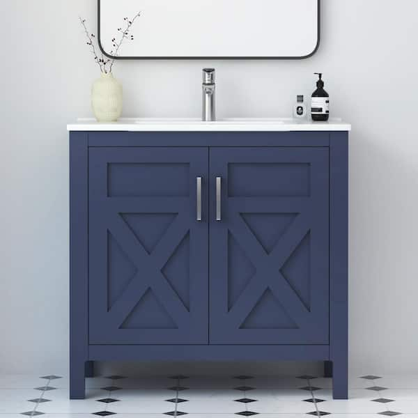 Home depot deals blue bathroom vanity