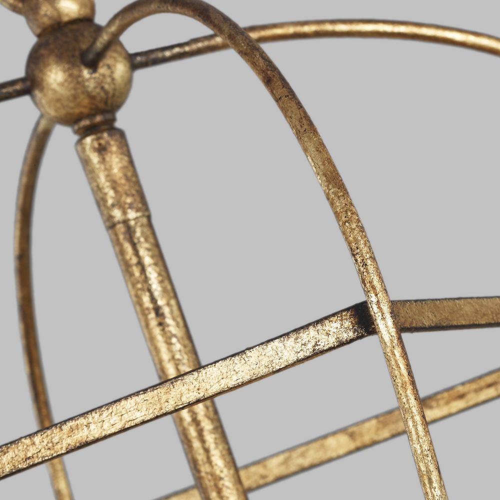 Antique Gild 3-Light Geometric Lantern Chandelier