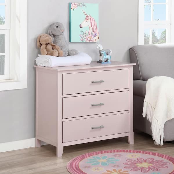 Universal Blush Pink 3 Drawers Chest, Baby S Dream Furniture Dresser