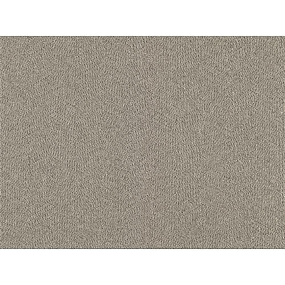 Karma Brown Herringhone Weave Brown Wallpaper Sample