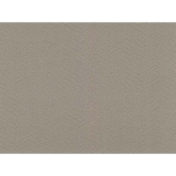 Karma Brown Herringhone Weave Vinyl Strippable Wallpaper (Covers 60.8 sq. ft.)