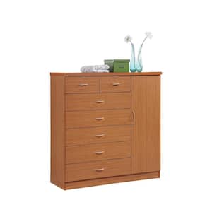 7-Drawer Cherry Chest of Drawers with Door