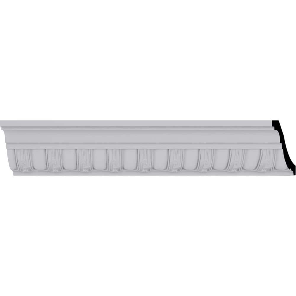 Ekena Millwork SAMPLE - 2-3/8 in. x 12 in. x 2-3/4 in. Polyurethane Sequential Crown Moulding, Primed White -  706100